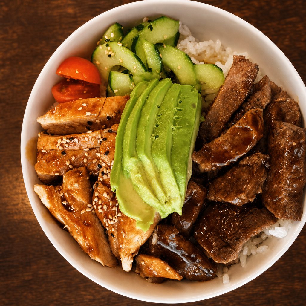 Chicken & Beef Bowl.